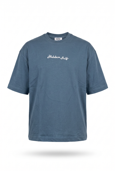 Erkek Hidden Self Baskılı Oversize T-Shirt Petrol