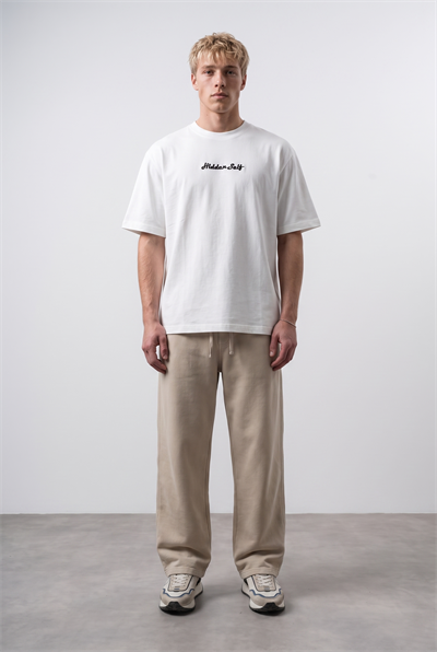Erkek Hidden Self Baskılı Oversize T-Shirt Ekru