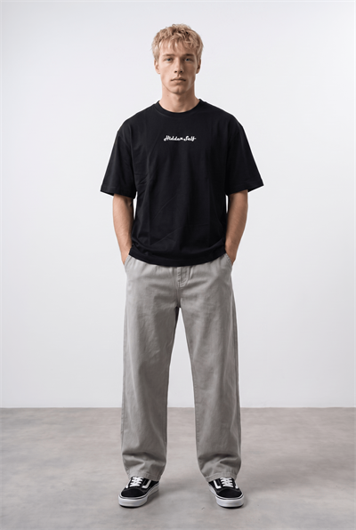 Erkek Hidden Self Baskılı Oversize T-Shirt Siyah