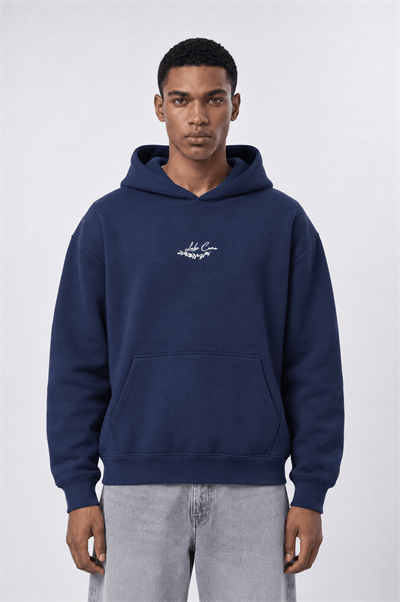 Erkek Lake Como Patch Detaylı Oversize Hoodie Lacivert