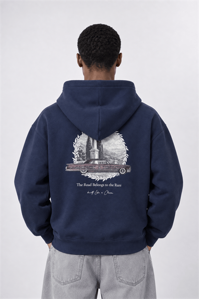 Erkek Lake Como Patch Detaylı Oversize Hoodie Lacivert