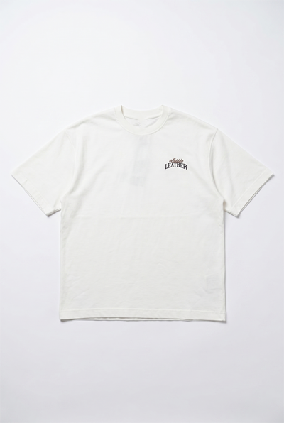 Erkek Leather Baskılı Oversize T-Shirt Ekru