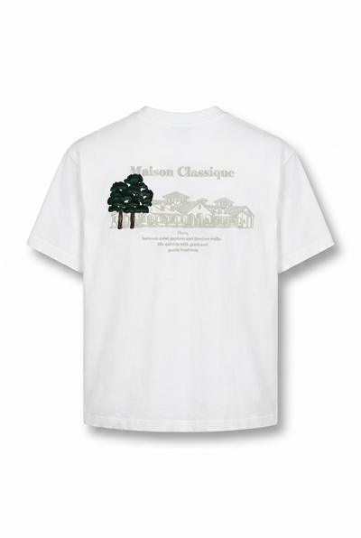 Erkek Maison Baskılı Oversize T-Shirt Ekru