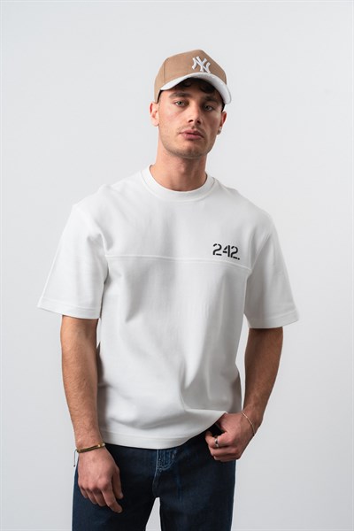 Erkek Mentalite Baskılı Regular Fit T-Shirt Ekru