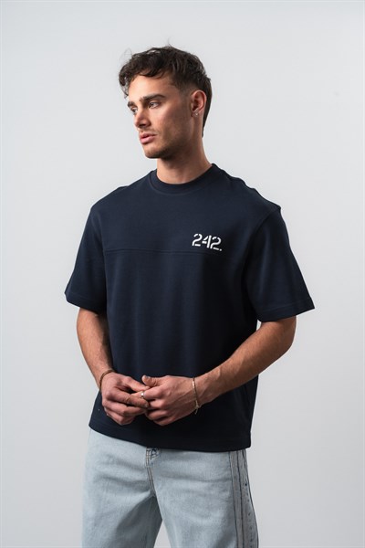 Erkek Mentalite Baskılı Regular Fit T-Shirt Lacivert