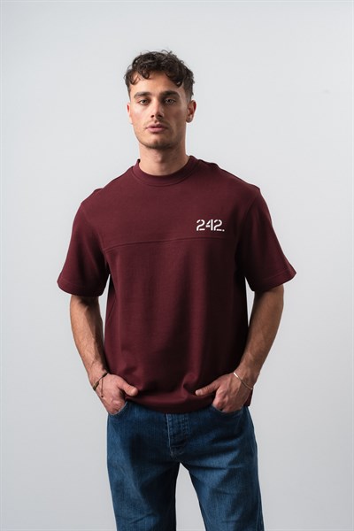Erkek Mentalite Baskılı Regular Fit T-Shirt Bordo