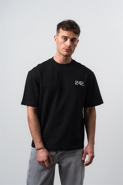 Erkek Mentalite Baskılı Regular Fit T-Shirt Siyah