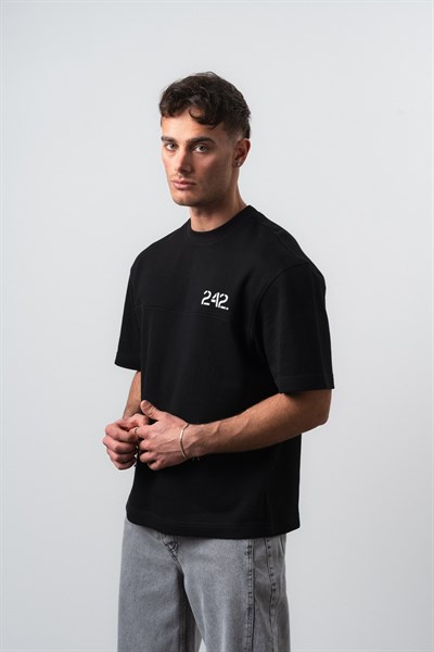 Erkek Mentalite Baskılı Regular Fit T-Shirt Siyah