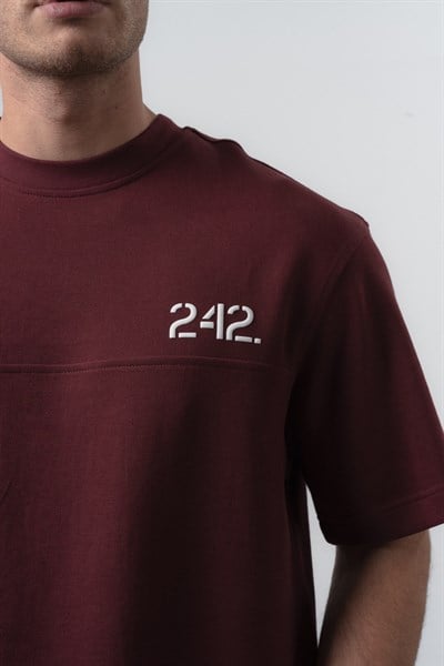 Erkek Mentalite Baskılı Regular Fit T-Shirt Bordo
