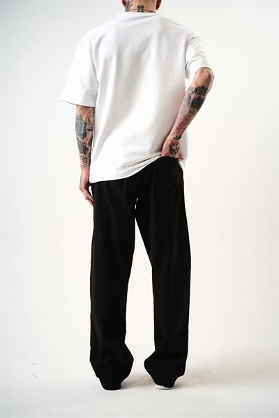 Erkek Müslin Kumaş Baggy Pantolon Siyah