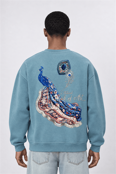 Erkek Natural Patch Detaylı Oversize Sweatshirt Prada