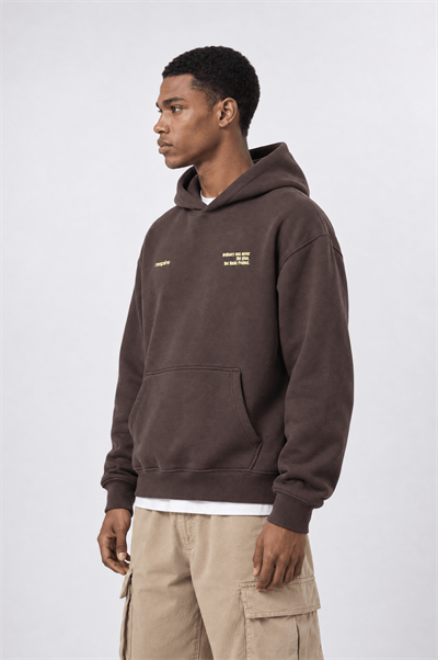 Erkek notbasic Baskılı Oversize Hoodie Kahve