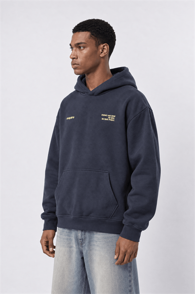 Erkek notbasic Baskılı Oversize Hoodie Lacivert