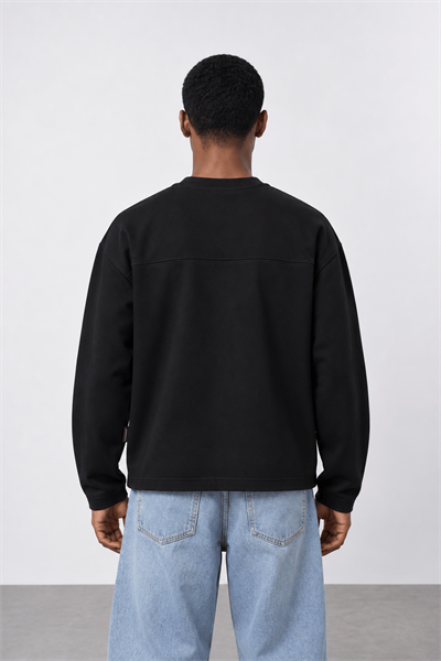 Erkek notbasicproject Oversize Long Sleeve Siyah