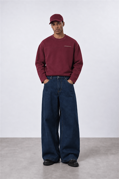 Erkek notbasicproject Oversize Long Sleeve Bordo