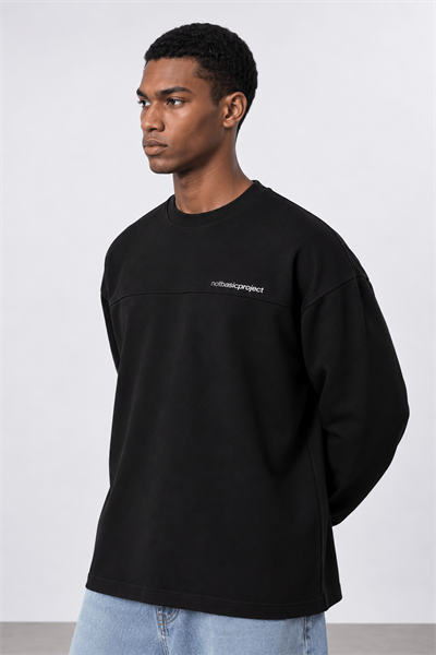 Erkek notbasicproject Oversize Long Sleeve Siyah