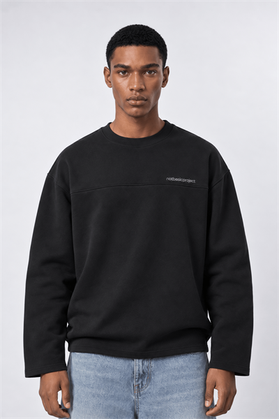 Erkek notbasicproject Oversize Long Sleeve Siyah