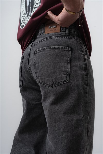 Erkek Önü Dikiş Detaylı Baggy Jean Antrasit