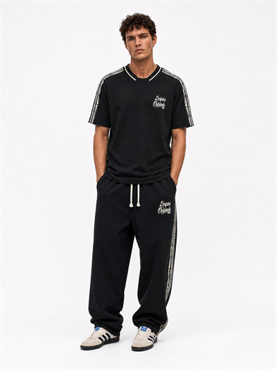 Erkek Originals Şerit Detaylı Regular Fit Eşofman Takımı Siyah