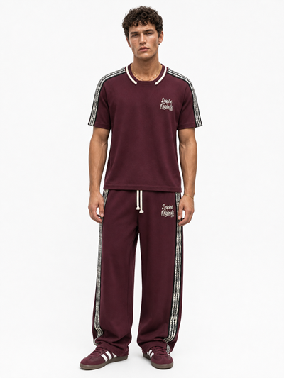 Erkek Originals Şerit Detaylı Regular Fit Eşofman Takımı Bordo