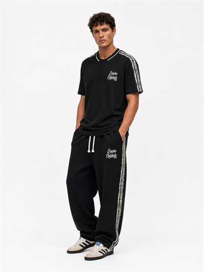 Erkek Originals Şerit Detaylı Regular Fit Eşofman Takımı Siyah