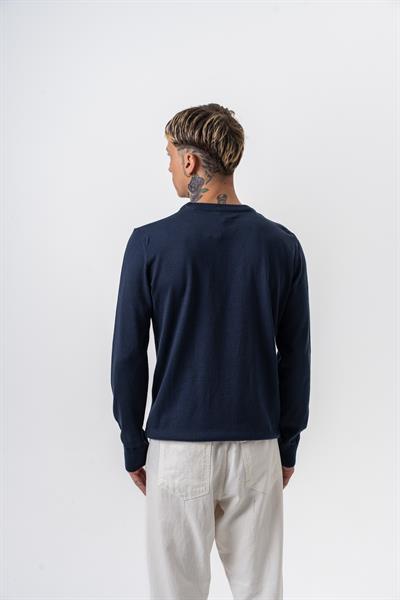 Erkek Pamuk Karışımı Bisiklet Yaka Örme Triko Lacivert