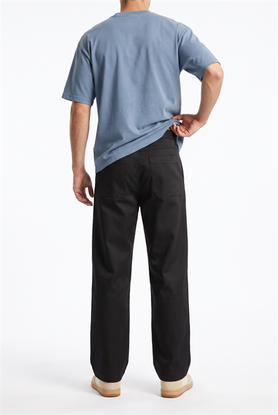 Erkek Pile Detaylı Kumaş Baggy Pantolon Siyah
