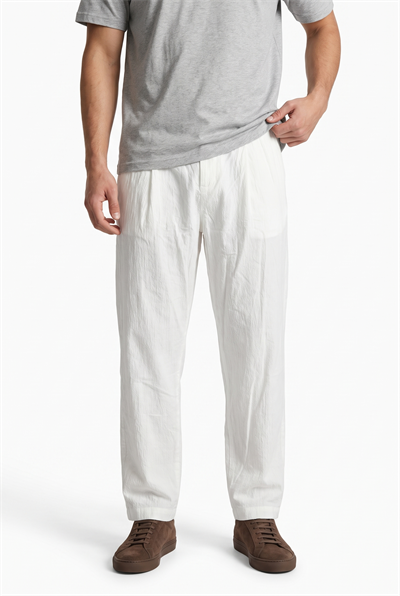 Erkek Pile Detaylı Tensel Baggy Pantolon Siyah