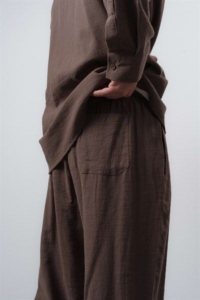Erkek R Nakışlı Baggy Pantolon Kahve