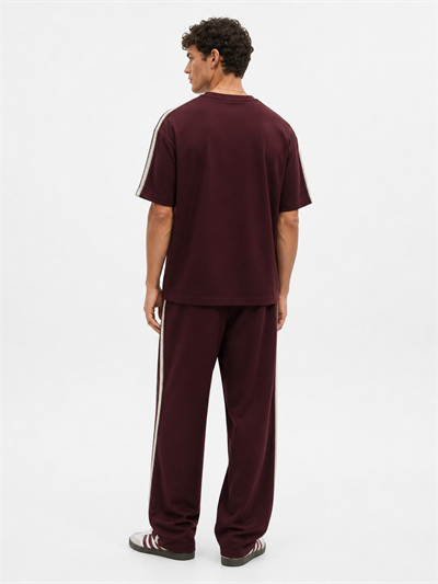 Erkek R Nakışlı Şerit Detaylı Regular Fit Eşofman Takımı Bordo