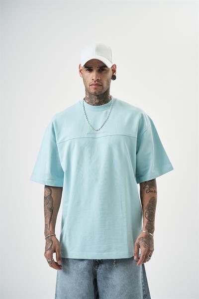 Erkek Reconnaissance Nakışlı Oversize T-Shirt Bebe Mavi