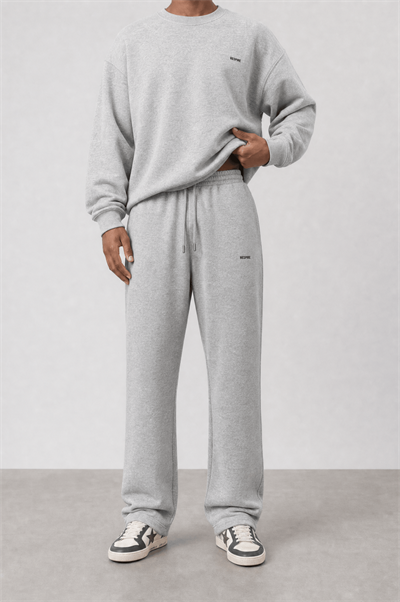Erkek Respire Basic Baggy Eşofman Altı Gri Melanj