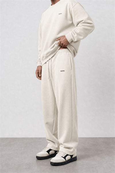 Erkek Respire Basic Baggy Eşofman Altı Ekru