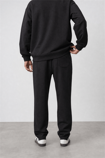 Erkek Respire Basic Baggy Eşofman Altı Siyah