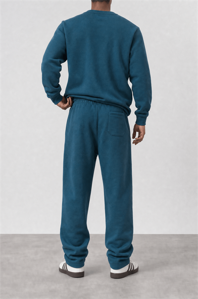 Erkek Respire Basic Baggy Eşofman Altı Zümrüt