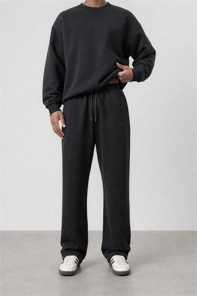 Erkek Respire Basic Baggy Eşofman Altı Siyah