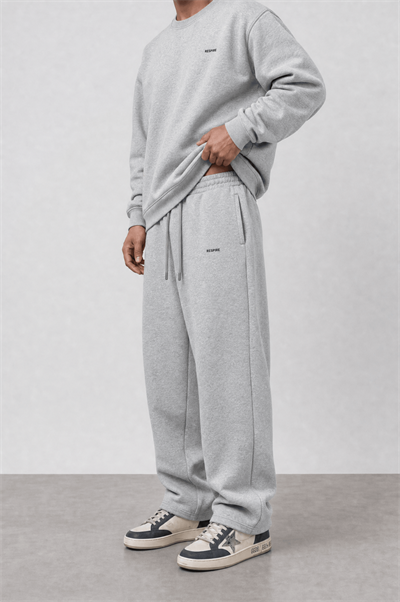 Erkek Respire Basic Baggy Eşofman Altı Gri Melanj