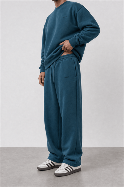 Erkek Respire Basic Baggy Eşofman Altı Zümrüt