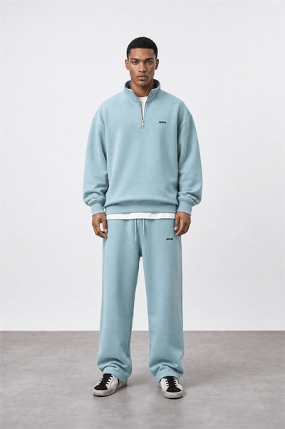 Erkek Respire Basic Half Zip Oversize Sweatshirt Prada