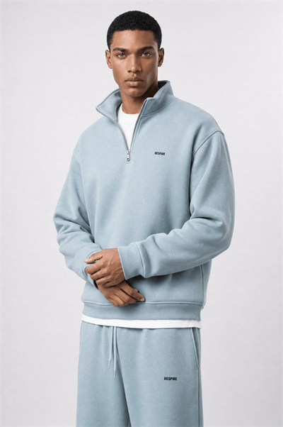 Erkek Respire Basic Half Zip Oversize Sweatshirt Prada