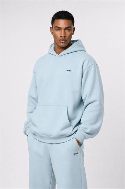 Erkek Respire Basic Oversize Hoodie Bebe Mavi