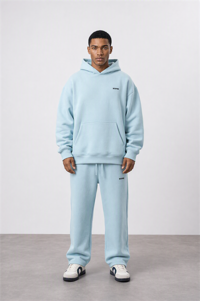 Erkek Respire Basic Oversize Hoodie Bebe Mavi