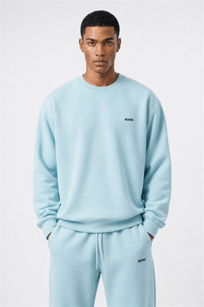 Erkek Respire Basic Oversize Sweatshirt Bebe Mavi