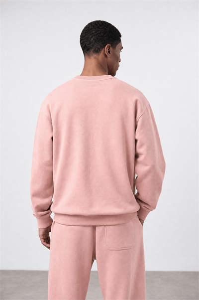 Erkek Respire Basic Oversize Sweatshirt Pembe