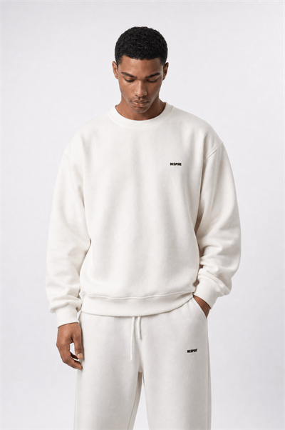 Erkek Respire Basic Oversize Sweatshirt Ekru