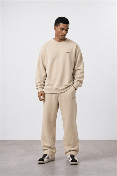 Erkek Respire Basic Oversize Sweatshirt Bej