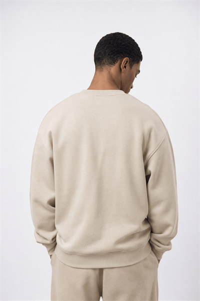 Erkek Respire Basic Oversize Sweatshirt Bej