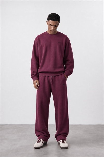 Erkek Respire Basic Oversize Sweatshirt Vişne