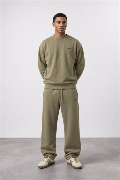 Erkek Respire Basic Oversize Sweatshirt Haki