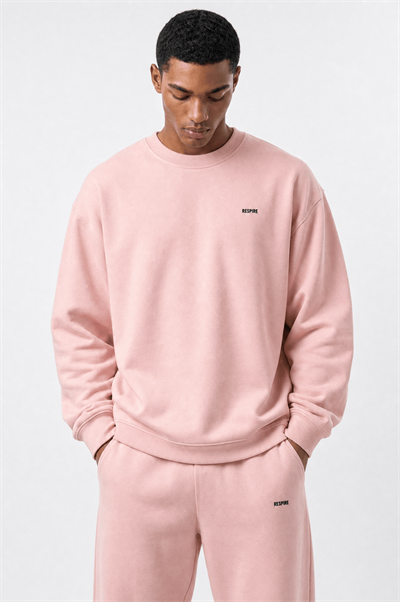 Erkek Respire Basic Oversize Sweatshirt Pembe